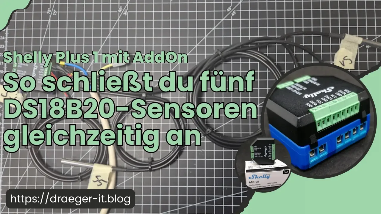 Shelly Plus 1 mit AddOn: So schließt du 5 DS18B20-Sensoren gleichzeitig an