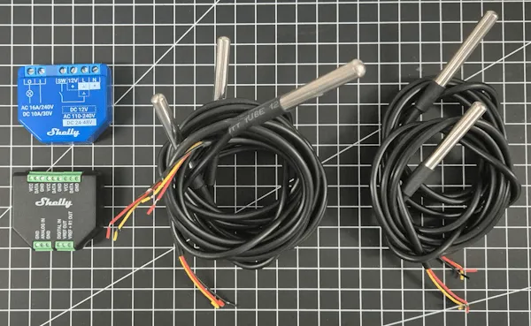 Shelly Plus 1 mit AddOn und 5 DS18B20 Sensoren