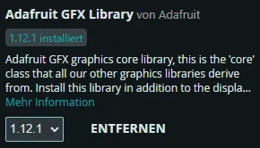 Bibliothek - Adafruit GFX in der Arduino IDE