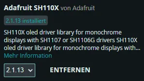 Bibliothek - Adafruit SH110X in der Arduino IDE