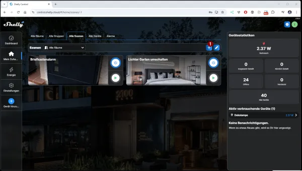 Shelly Push Benachrichtigung - Szene - Step1