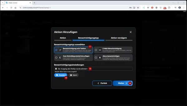 Shelly Push Benachrichtigung - Szene - Step10