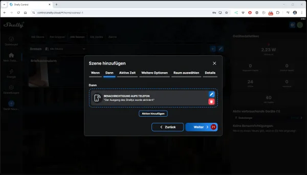 Shelly Push Benachrichtigung - Szene - Step12