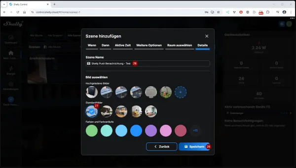 Shelly Push Benachrichtigung - Szene - Step16