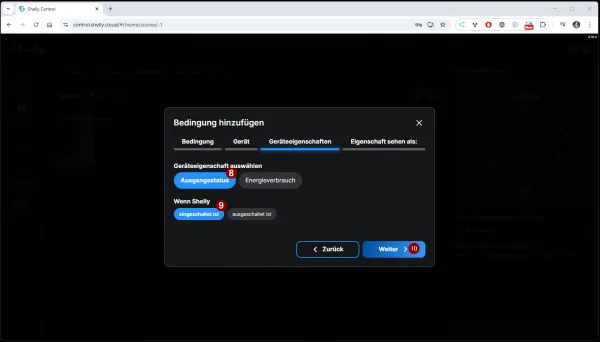 Shelly Push Benachrichtigung - Szene - Step5