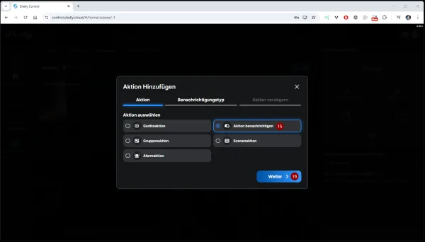 Shelly Push Benachrichtigung - Szene - Step9