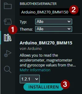 Arduino IDE - Arduino Nesso N1 IMU Bibliothek