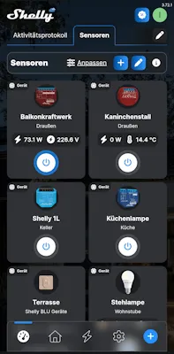 Shelly Smart Control App - Shelly 1L Kachel