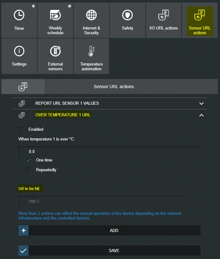 Shelly Gen1 alt - Actions für Sensoren