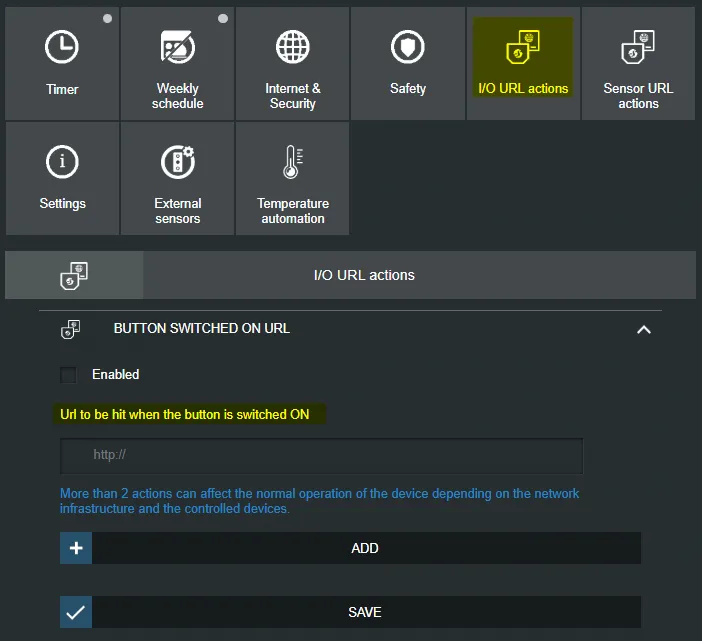 Shelly Gen1 alt - Actions