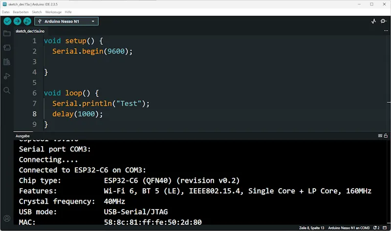 klassische Arduino IDE für Arduino Nesso N1