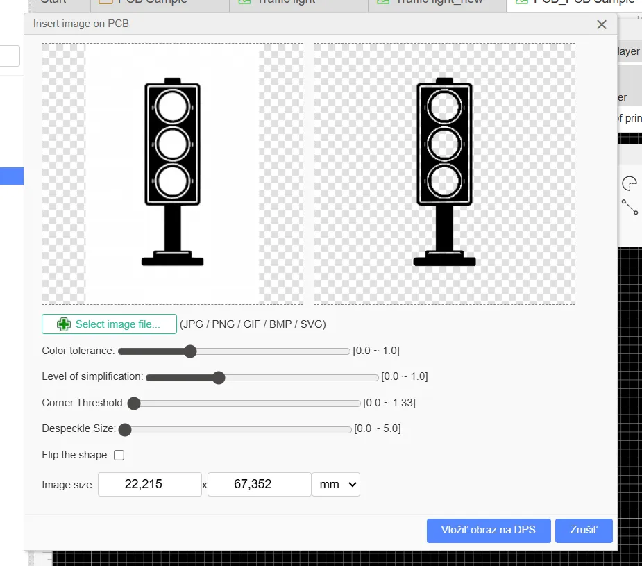 EasyEDA - Bild einfügen - Step 4 - SVG Bild ausgewählt