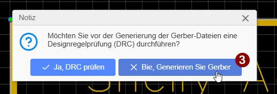 EasyEDA - Gerber Datei generieren - Schritt 2