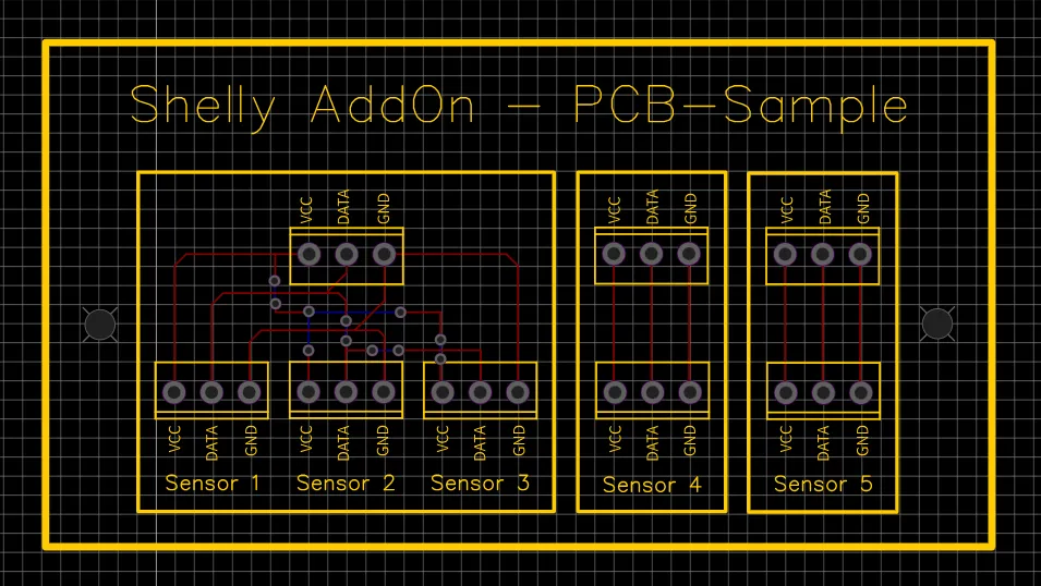 EasyEDA - ShellyAddOn - PCB sample