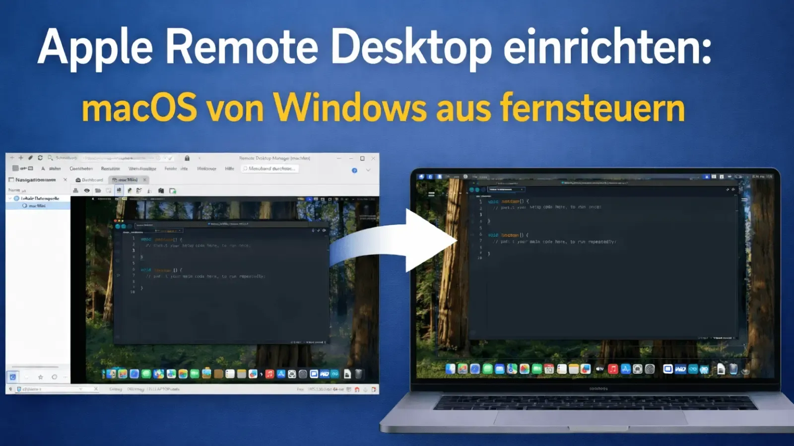 Apple Remote Desktop einrichten macOS von Windows aus fernsteuern