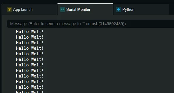 Arduino App Lab - Aufruf von Monitor-print mit manuellem Zeilenumbruch