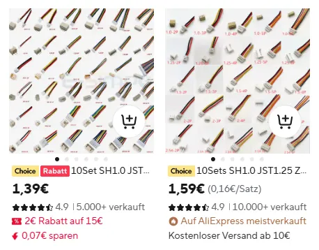 JST Stecker für CYD auf Aliexpress