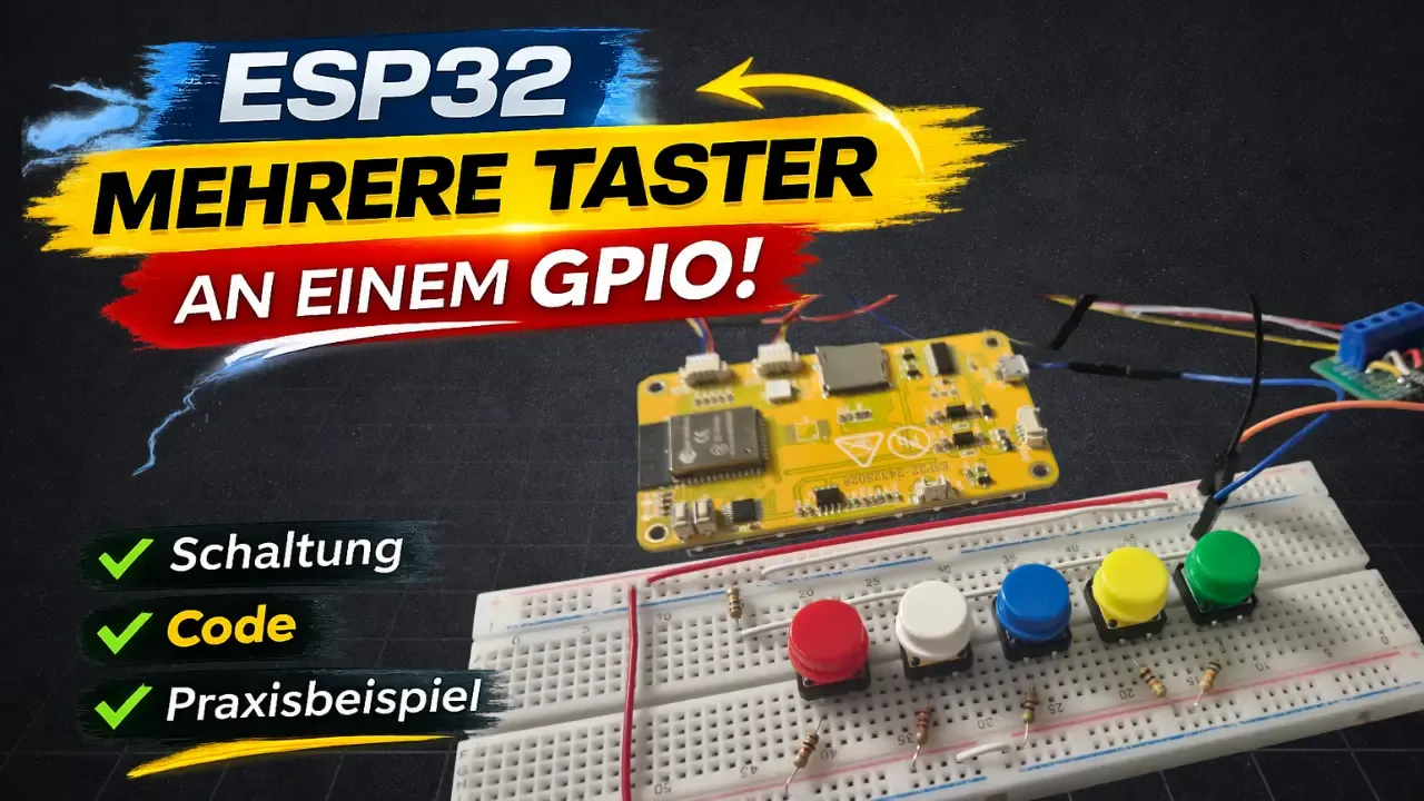 Mehr als vier Taster am Cheap Yellow Display? So nutzt du nur einen GPIO