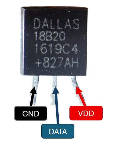 Pinbelegung Sensor DS18B20