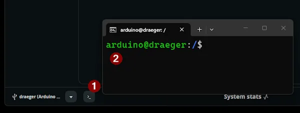 Arduino App Lab - Benutzernamen ermitteln